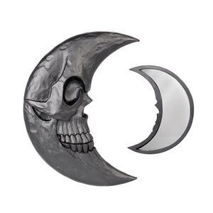 Alchemy Gothic Crescent Moon Hand Makeup Purse Mirror Black NWT